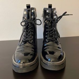Michael Kors Haskell Patent Combat Boot